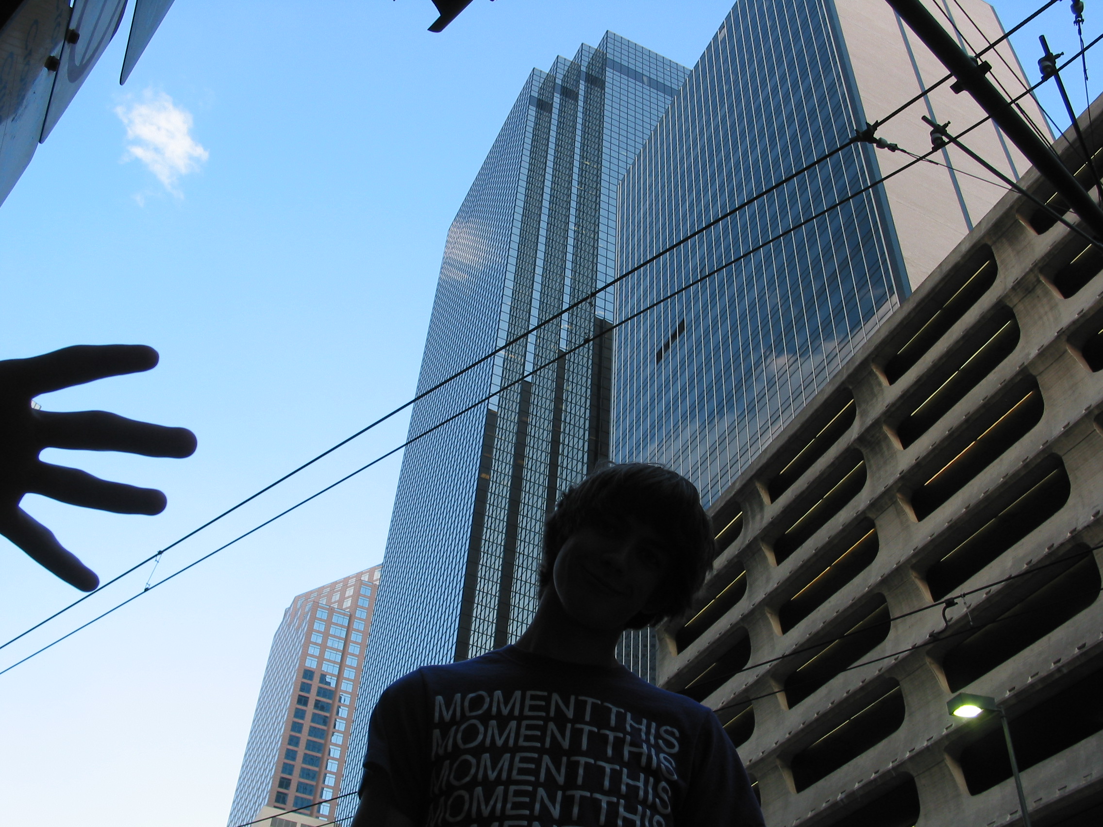 Ace silhouette with skyscraper